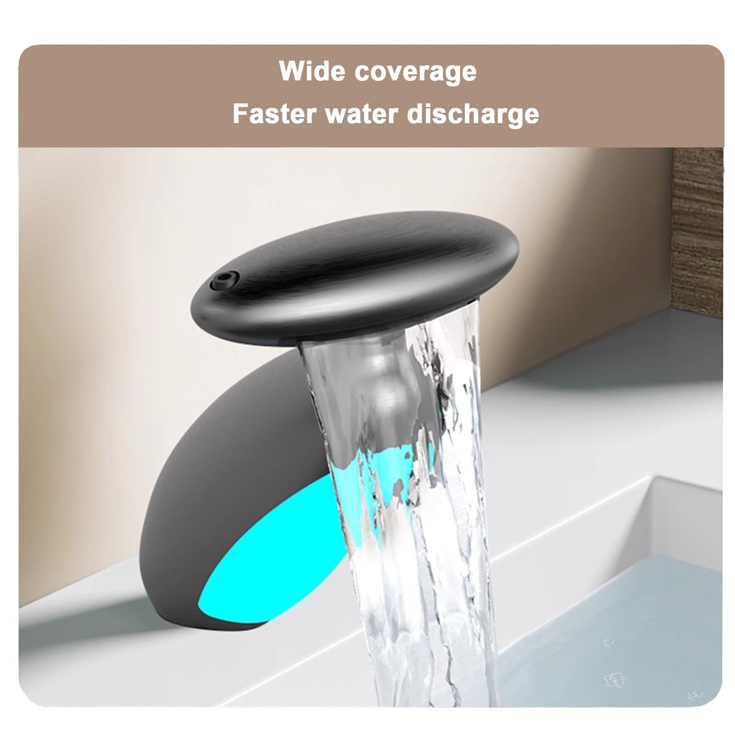 2-in-1 Faucet Glass Rinser and Sprayer for Bathroom Sink – Auto Cleaning Cup Washer, 360° Swivel Nozzle (Black/Silver)