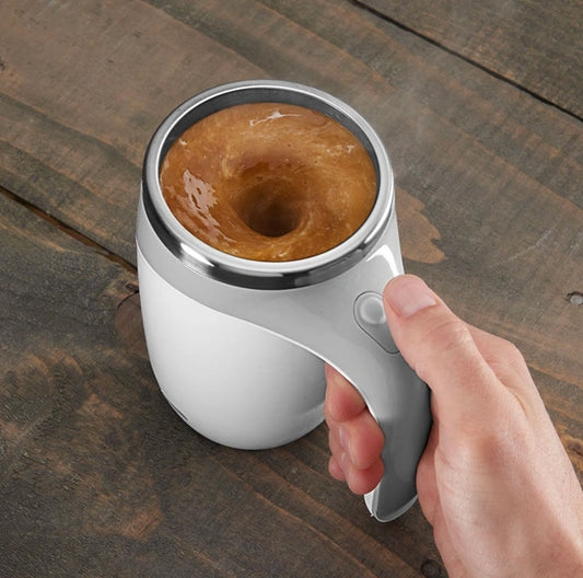 DERCLIVE 360ml Self-Stirring Mug | USB Rechargeable Stainless Steel Magnetic Coffee Cup