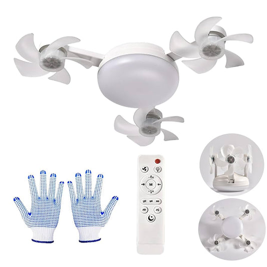 Drone Fan Ceiling Light – 4-Blade LED Remote